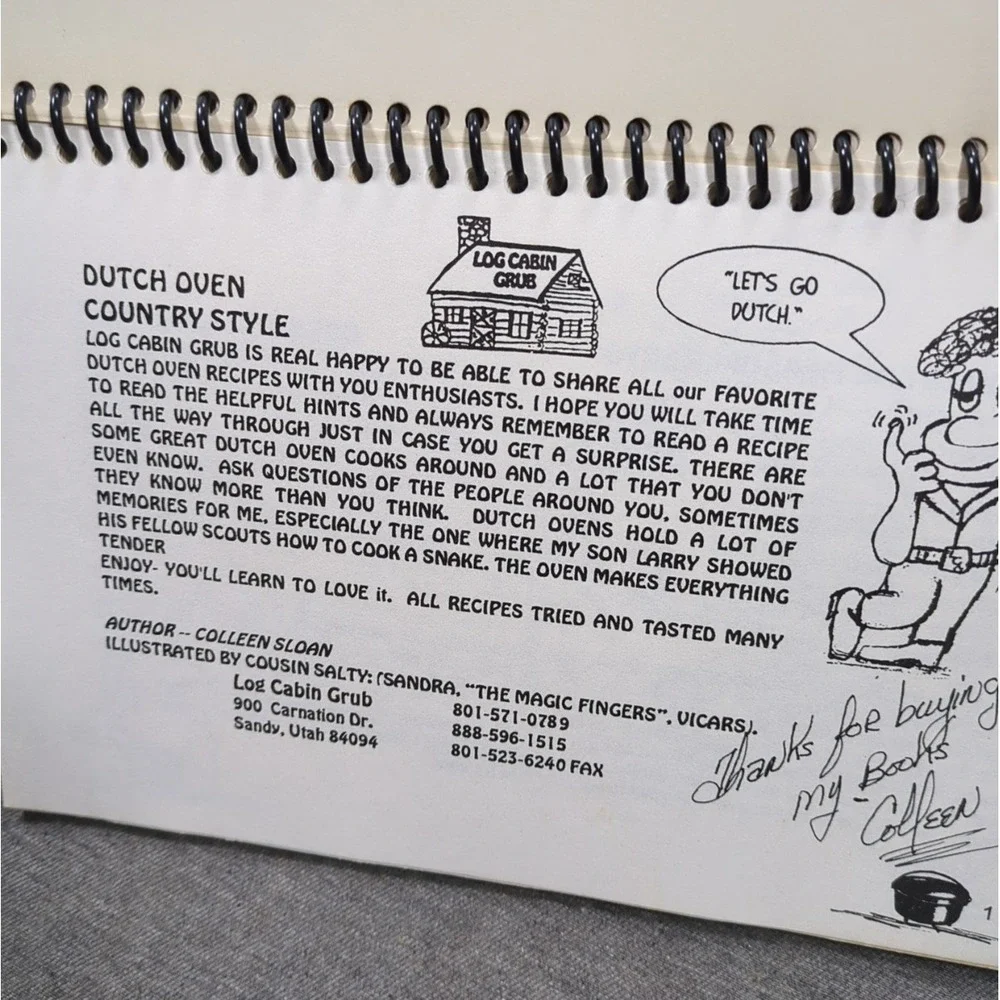 VTG Log Cabin Dutch Oven Recipes Log‎ Cabin Grub Cookbook By Colleen Sloan